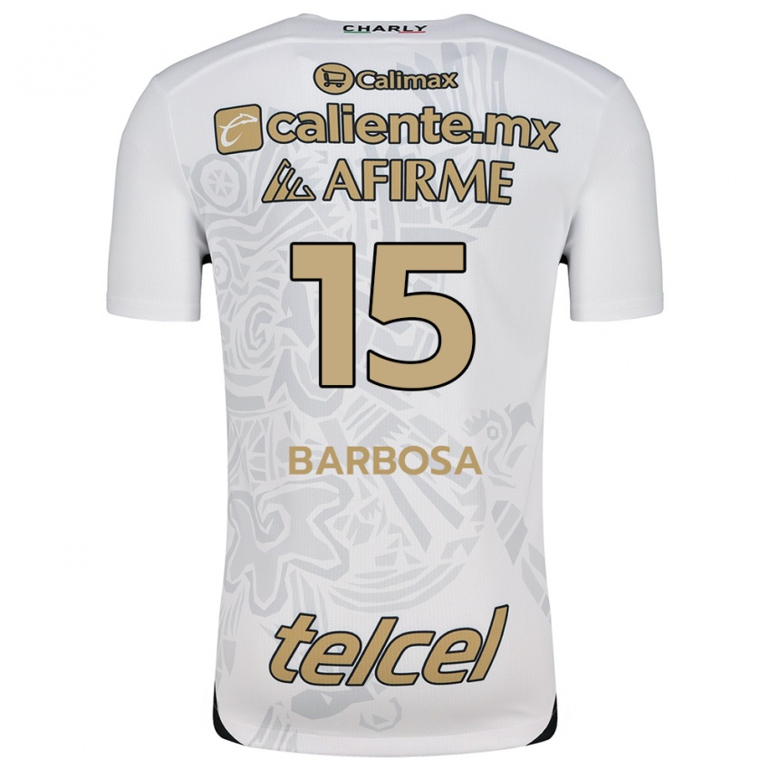 Niño Camiseta Diego Barbosa #15 Blanco Negro 2ª Equipación 2024/25 La Camisa Argentina