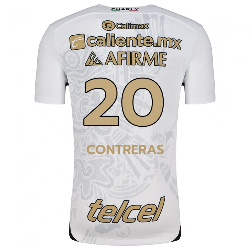 Niño Camiseta Francisco Contreras #20 Blanco Negro 2ª Equipación 2024/25 La Camisa Argentina