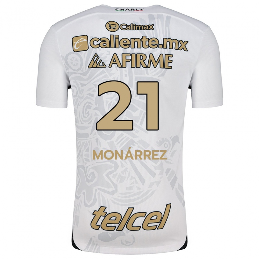 Niño Camiseta Fernando Monárrez #21 Blanco Negro 2ª Equipación 2024/25 La Camisa Argentina