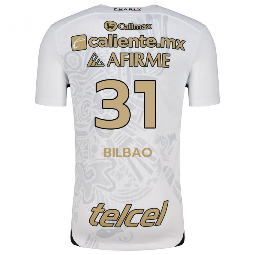 Niño Camiseta Unai Bilbao #31 Blanco Negro 2ª Equipación 2024/25 La Camisa Argentina