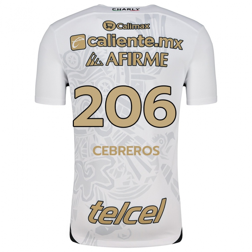 Niño Camiseta Luis Cebreros #206 Blanco Negro 2ª Equipación 2024/25 La Camisa Argentina