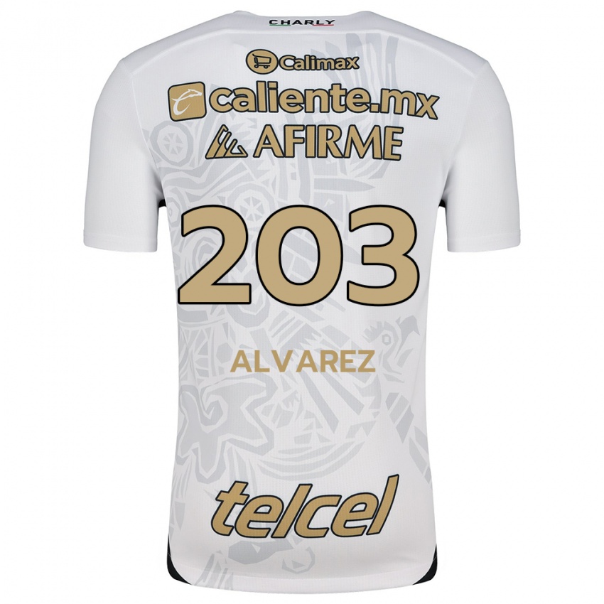 Niño Camiseta Jaime Álvarez #203 Blanco Negro 2ª Equipación 2024/25 La Camisa Argentina