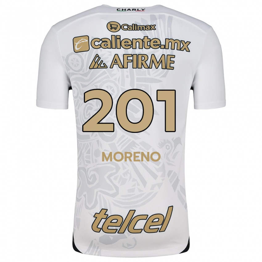 Niño Camiseta Jesús Moreno #201 Blanco Negro 2ª Equipación 2024/25 La Camisa Argentina