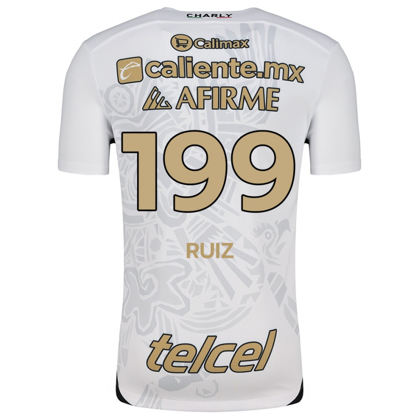 Niño Camiseta Emilio Ruiz #199 Blanco Negro 2ª Equipación 2024/25 La Camisa Argentina