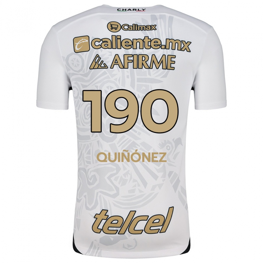 Niño Camiseta Martín Quiñónez #190 Blanco Negro 2ª Equipación 2024/25 La Camisa Argentina