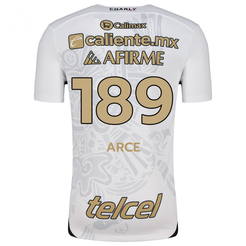 Niño Camiseta Diego Arce #189 Blanco Negro 2ª Equipación 2024/25 La Camisa Argentina