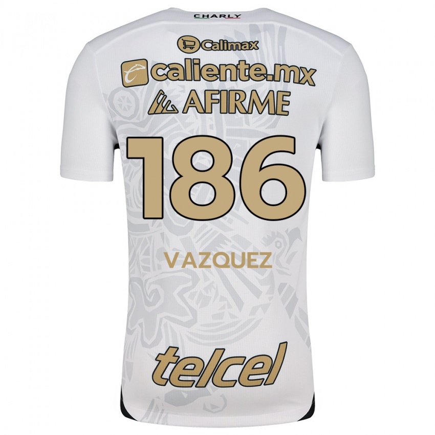 Niño Camiseta Octavio Vázquez #186 Blanco Negro 2ª Equipación 2024/25 La Camisa Argentina