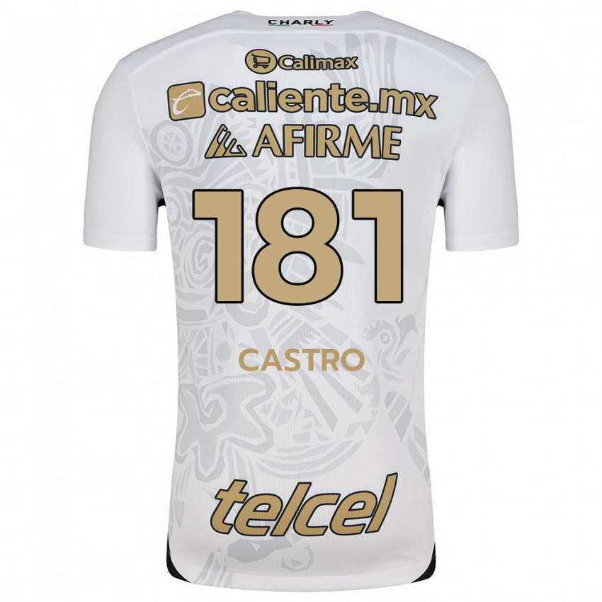 Niño Camiseta José Castro #181 Blanco Negro 2ª Equipación 2024/25 La Camisa Argentina