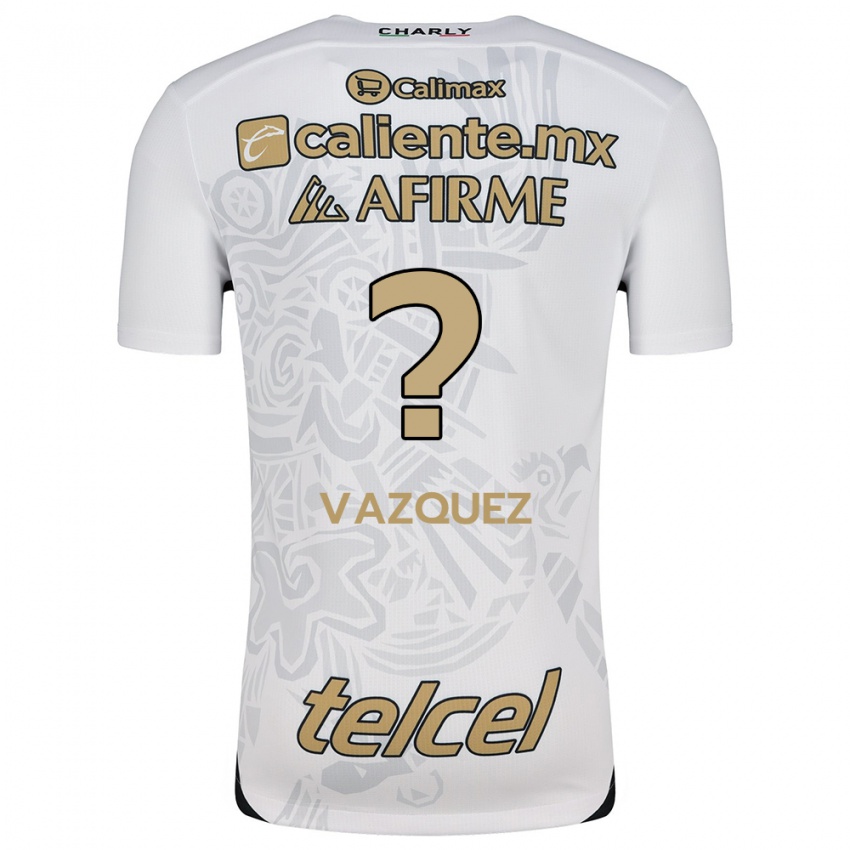 Niño Camiseta Aldair Vázquez #0 Blanco Negro 2ª Equipación 2024/25 La Camisa Argentina