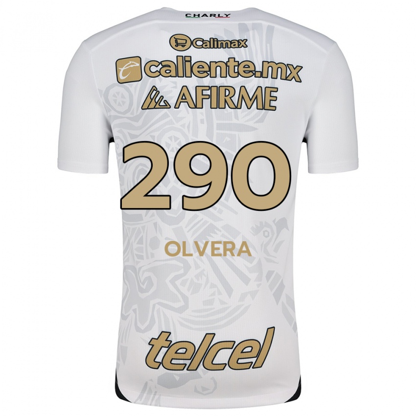 Niño Camiseta Ian Olvera #290 Blanco Negro 2ª Equipación 2024/25 La Camisa Argentina