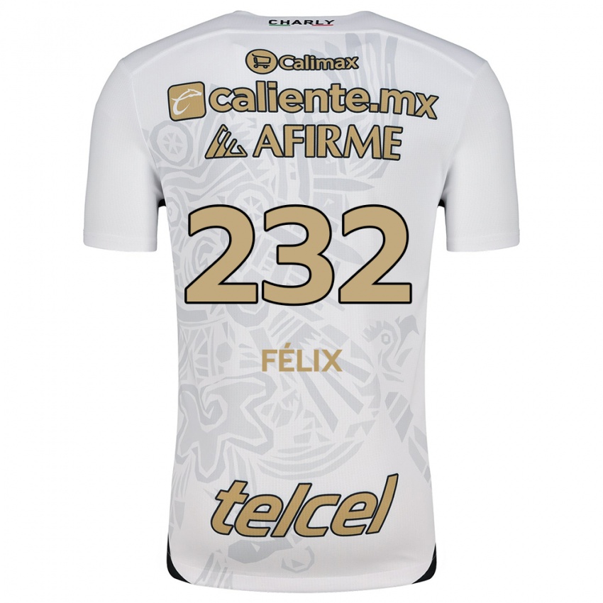 Niño Camiseta Erick Félix #232 Blanco Negro 2ª Equipación 2024/25 La Camisa Argentina