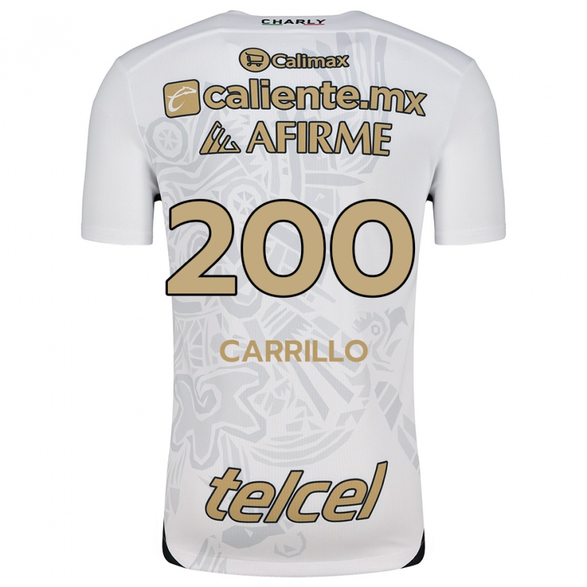 Niño Camiseta Manuel Carrillo #200 Blanco Negro 2ª Equipación 2024/25 La Camisa Argentina