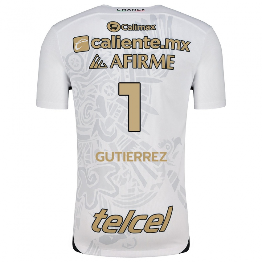 Niño Camiseta Alejandra Gutiérrez #1 Blanco Negro 2ª Equipación 2024/25 La Camisa Argentina