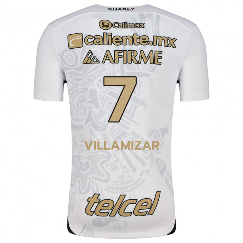 Niño Camiseta Paola Villamizar #7 Blanco Negro 2ª Equipación 2024/25 La Camisa Argentina