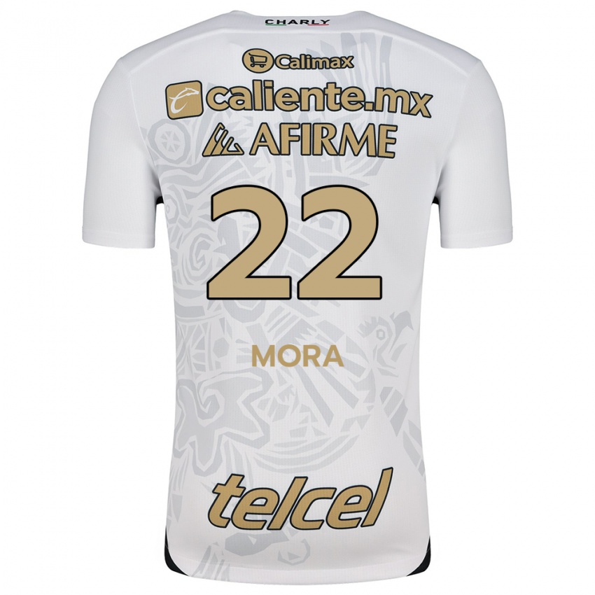 Niño Camiseta Bianca Mora #22 Blanco Negro 2ª Equipación 2024/25 La Camisa Argentina