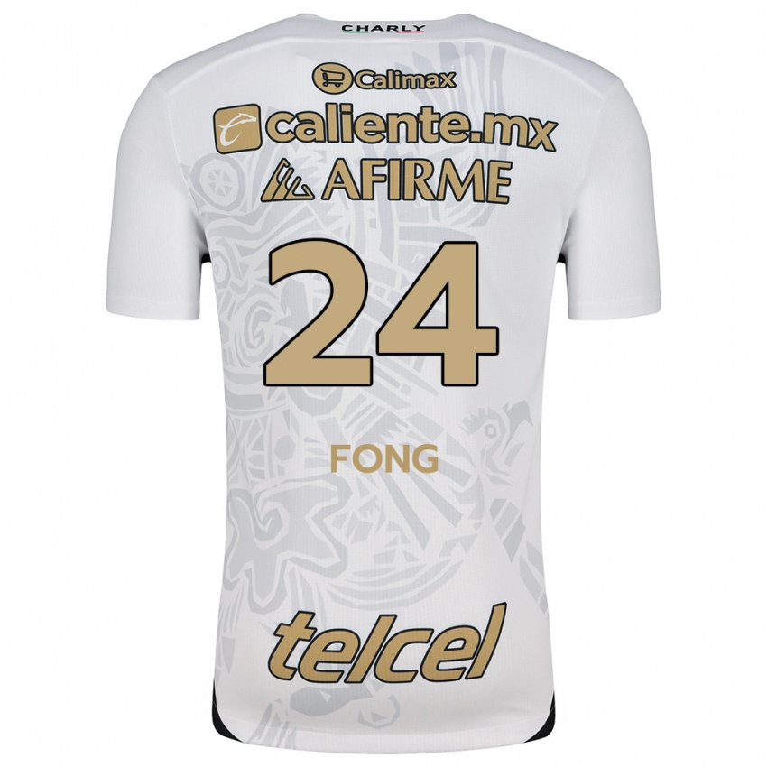 Niño Camiseta Michel Fong #24 Blanco Negro 2ª Equipación 2024/25 La Camisa Argentina