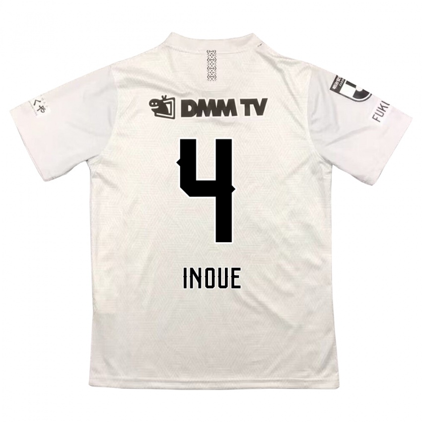 Niño Camiseta Seiya Inoue #4 Gris Negro 2ª Equipación 2024/25 La Camisa Argentina