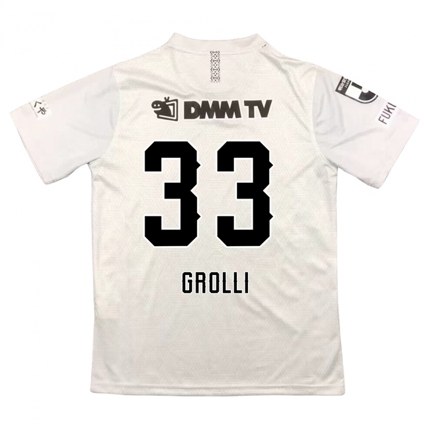 Niño Camiseta Douglas Grolli #33 Gris Negro 2ª Equipación 2024/25 La Camisa Argentina