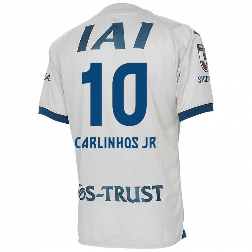 Niño Camiseta Carlinhos Junior #10 Blanco Azul 2ª Equipación 2024/25 La Camisa Argentina