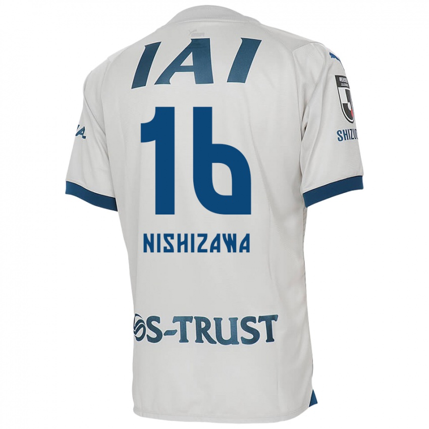 Niño Camiseta Kenta Nishizawa #16 Blanco Azul 2ª Equipación 2024/25 La Camisa Argentina