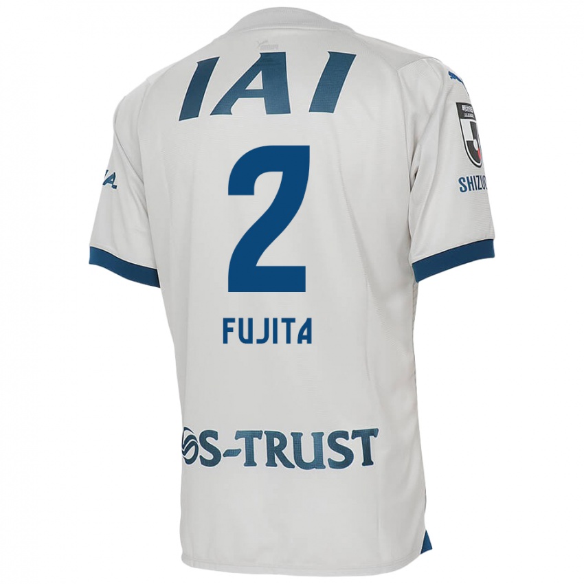 Niño Camiseta Shunsuke Fujita #2 Blanco Azul 2ª Equipación 2024/25 La Camisa Argentina