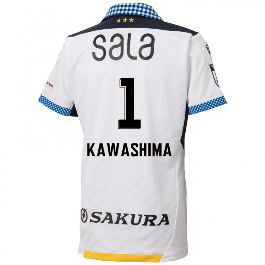 Niño Camiseta Eiji Kawashima #1 Blanco Negro 2ª Equipación 2024/25 La Camisa Argentina