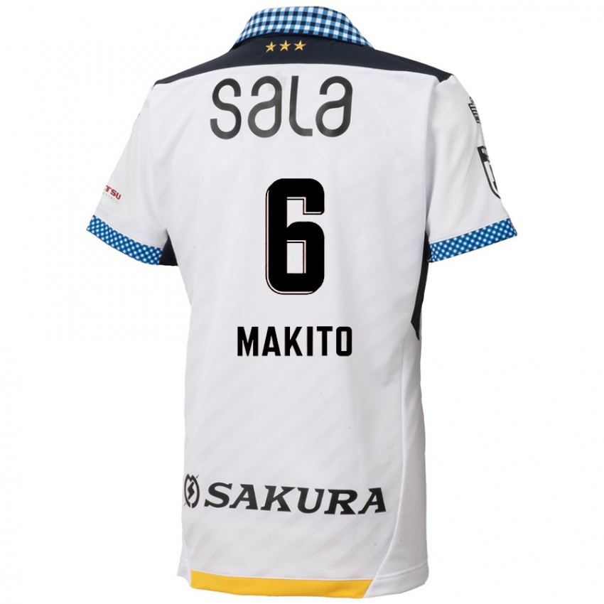 Niño Camiseta Makito Ito #6 Blanco Negro 2ª Equipación 2024/25 La Camisa Argentina