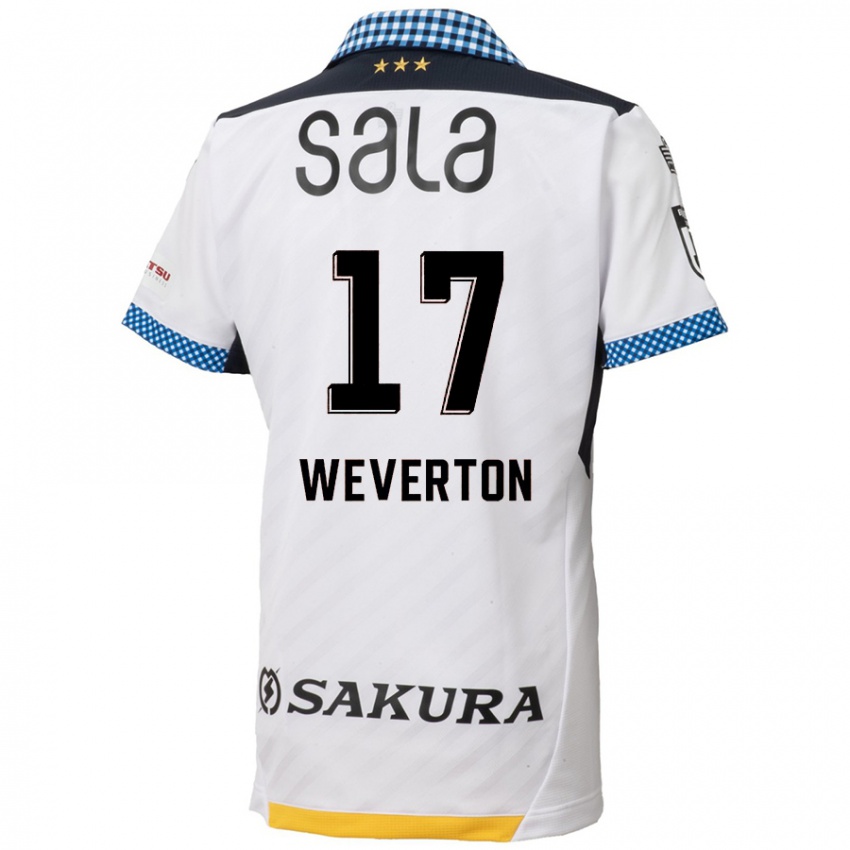 Niño Camiseta Weverton #17 Blanco Negro 2ª Equipación 2024/25 La Camisa Argentina