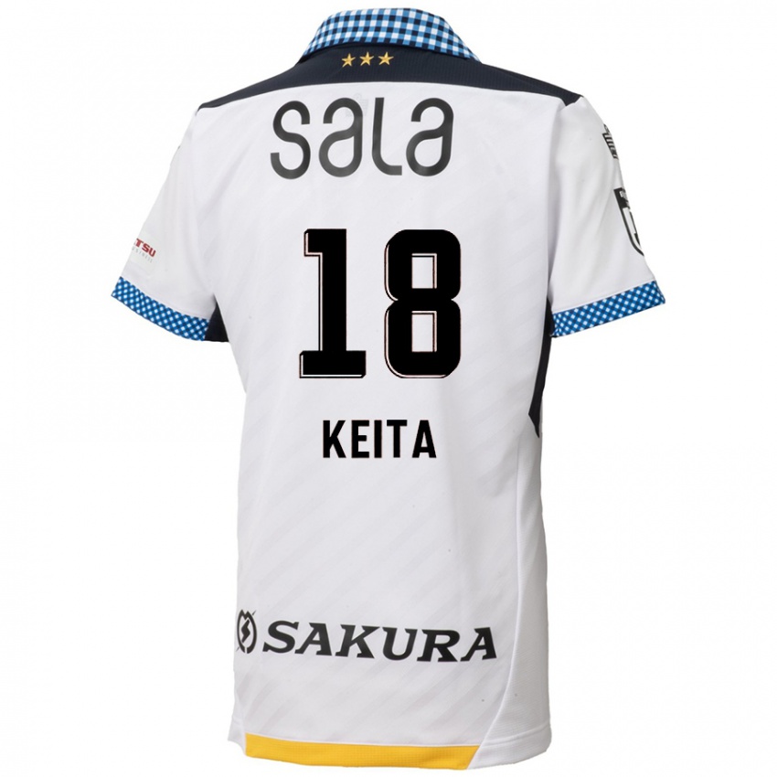 Niño Camiseta Keita Takahata #18 Blanco Negro 2ª Equipación 2024/25 La Camisa Argentina