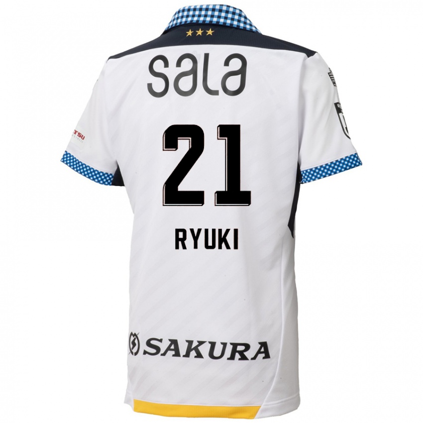 Niño Camiseta Ryuki Miura #21 Blanco Negro 2ª Equipación 2024/25 La Camisa Argentina