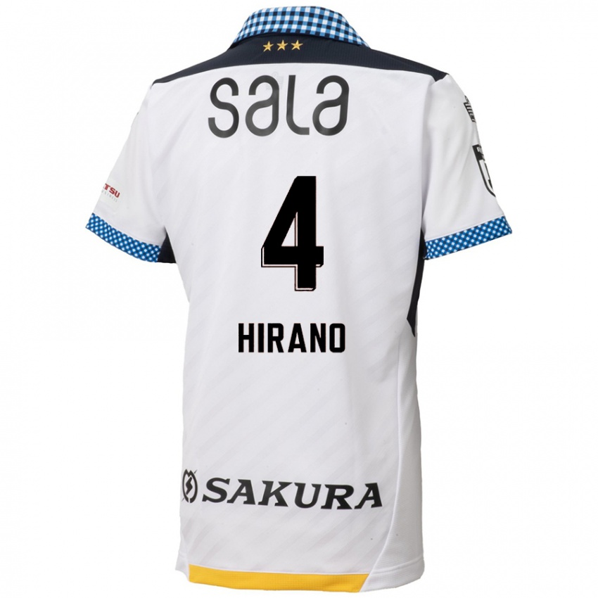 Niño Camiseta Rion Hirano #4 Blanco Negro 2ª Equipación 2024/25 La Camisa Argentina