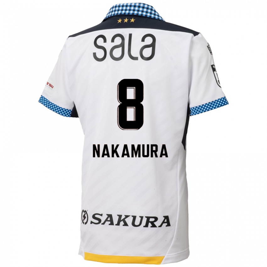 Niño Camiseta Shunta Nakamura #8 Blanco Negro 2ª Equipación 2024/25 La Camisa Argentina