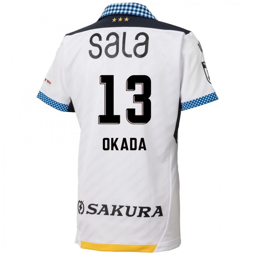 Niño Camiseta Kosei Okada #13 Blanco Negro 2ª Equipación 2024/25 La Camisa Argentina