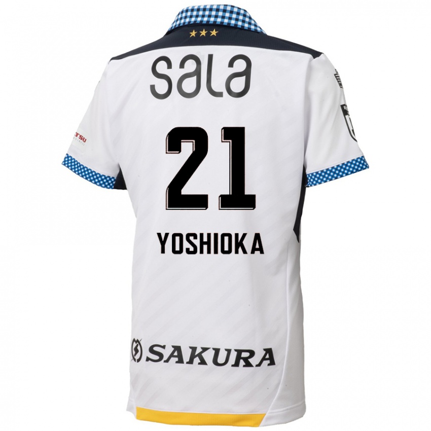 Niño Camiseta Kanta Yoshioka #21 Blanco Negro 2ª Equipación 2024/25 La Camisa Argentina