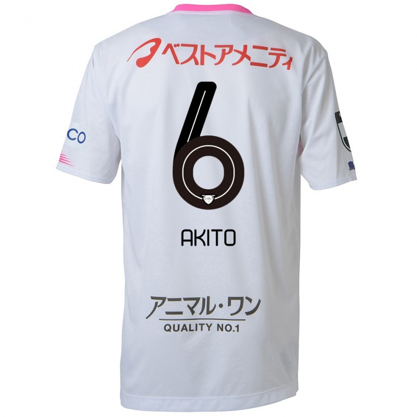 Niño Camiseta Akito Fukuta #6 Blanco Azul Rosa 2ª Equipación 2024/25 La Camisa Argentina