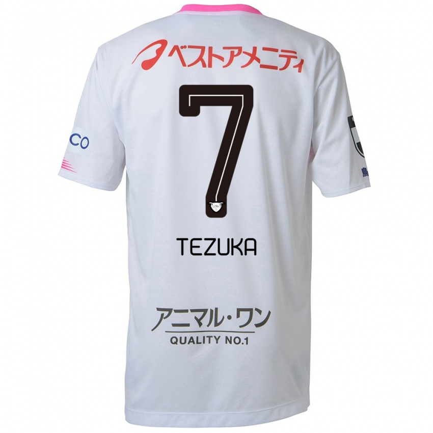 Niño Camiseta Kohei Tezuka #7 Blanco Azul Rosa 2ª Equipación 2024/25 La Camisa Argentina