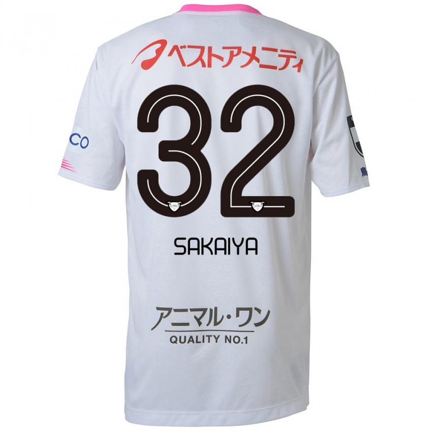 Niño Camiseta Keisuke Sakaiya #32 Blanco Azul Rosa 2ª Equipación 2024/25 La Camisa Argentina