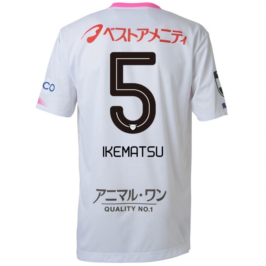 Niño Camiseta Teppei Ikematsu #5 Blanco Azul Rosa 2ª Equipación 2024/25 La Camisa Argentina