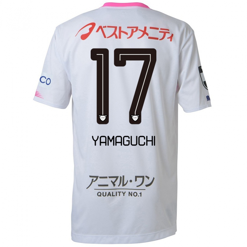 Niño Camiseta Hikaru Yamaguchi #17 Blanco Azul Rosa 2ª Equipación 2024/25 La Camisa Argentina