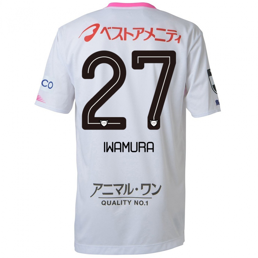 Niño Camiseta Junnosuke Iwamura #27 Blanco Azul Rosa 2ª Equipación 2024/25 La Camisa Argentina