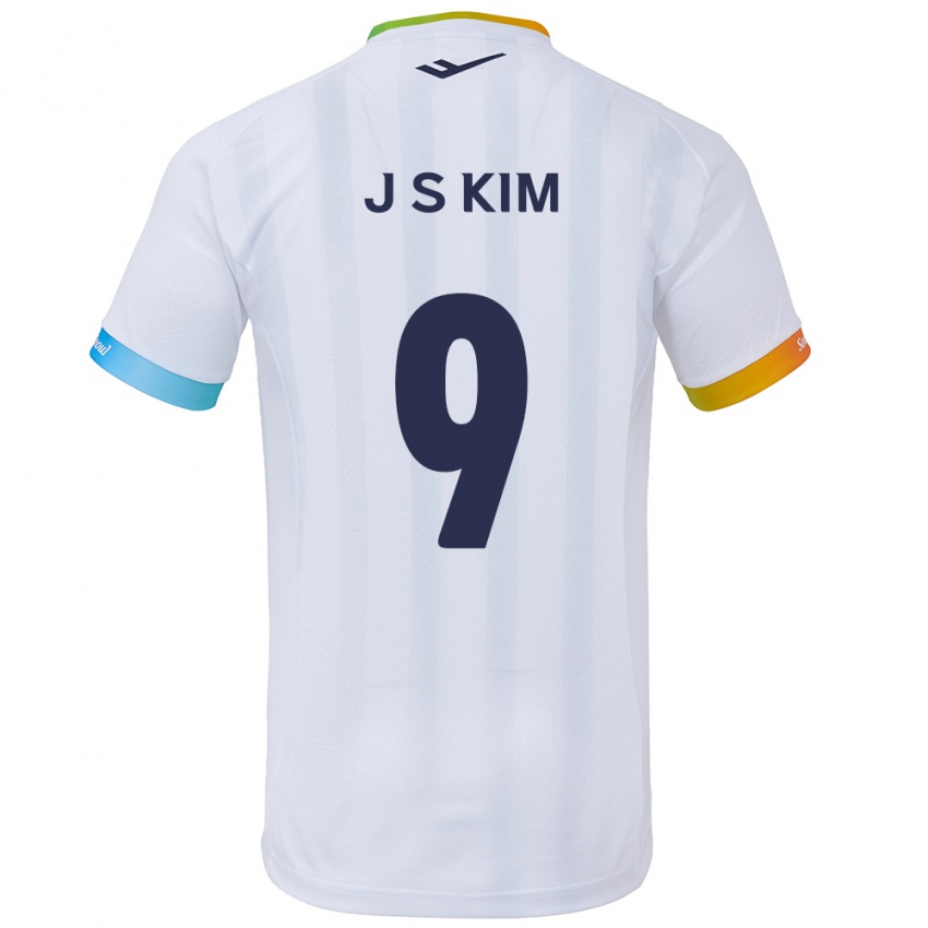 Niño Camiseta Shin-Jin Kim #9 Blanco Azul 2ª Equipación 2024/25 La Camisa Argentina