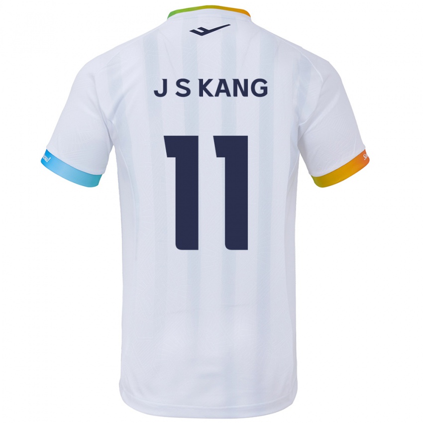 Niño Camiseta Seong-Jin Kang #11 Blanco Azul 2ª Equipación 2024/25 La Camisa Argentina