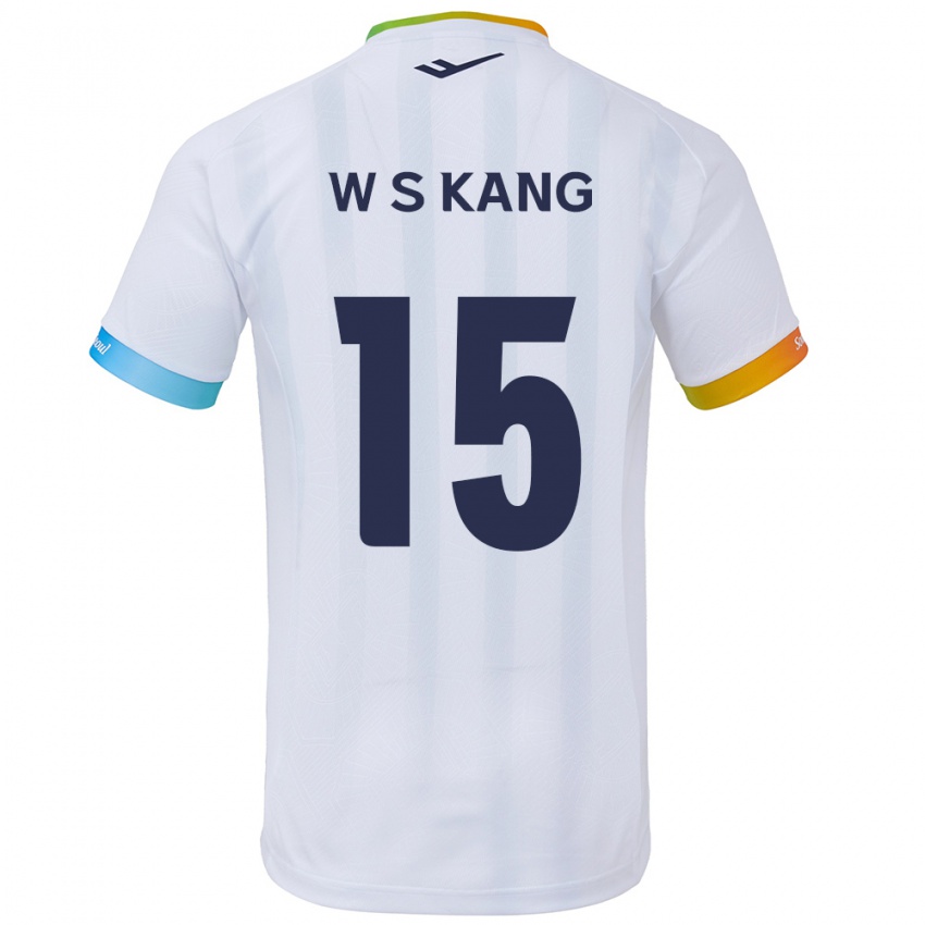 Niño Camiseta Sang-Woo Kang #15 Blanco Azul 2ª Equipación 2024/25 La Camisa Argentina