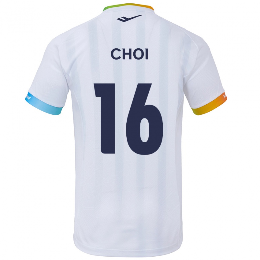 Niño Camiseta Jun Choi #16 Blanco Azul 2ª Equipación 2024/25 La Camisa Argentina