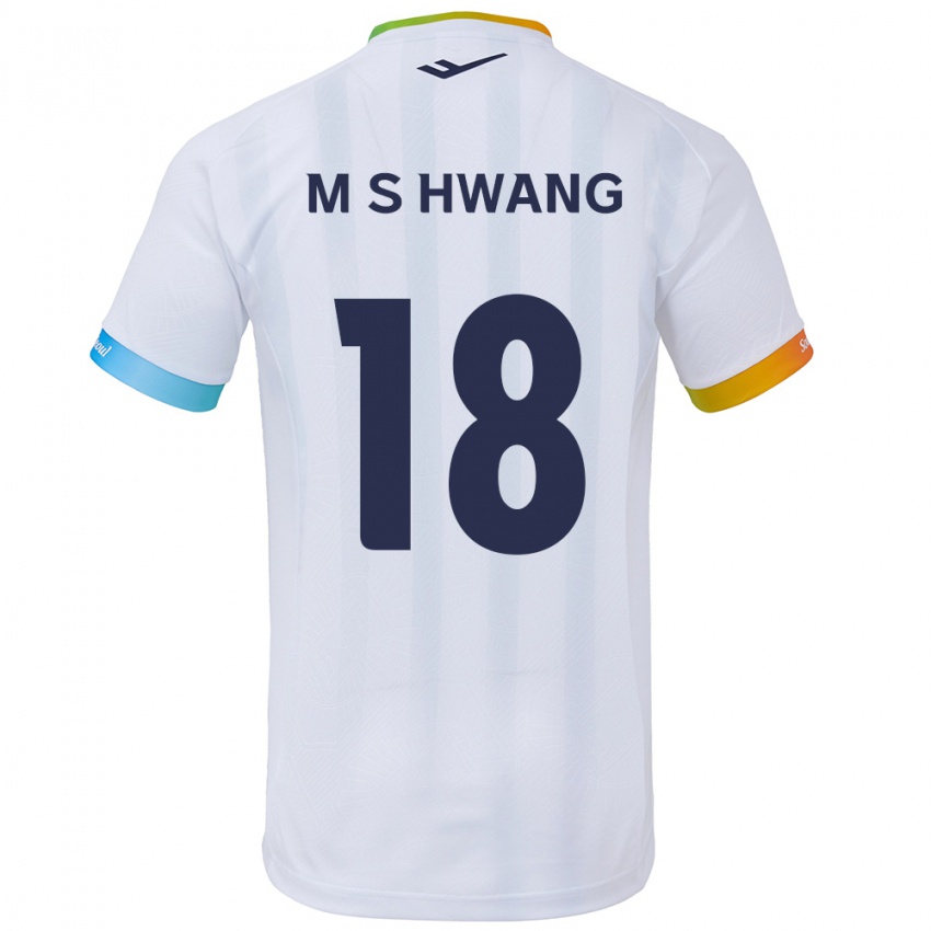 Niño Camiseta Seong-Min Hwang #18 Blanco Azul 2ª Equipación 2024/25 La Camisa Argentina