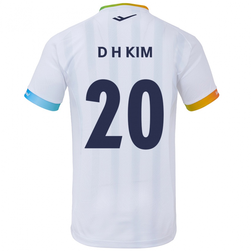 Niño Camiseta Hyeon-Deok Kim #20 Blanco Azul 2ª Equipación 2024/25 La Camisa Argentina