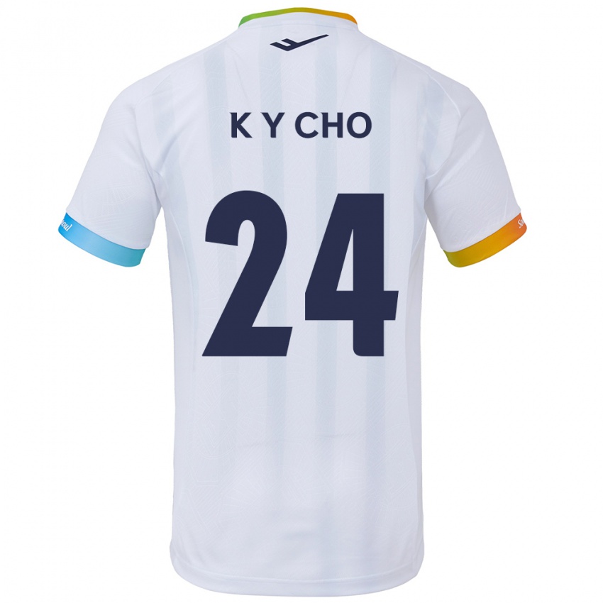 Niño Camiseta Young-Kwang Cho #24 Blanco Azul 2ª Equipación 2024/25 La Camisa Argentina