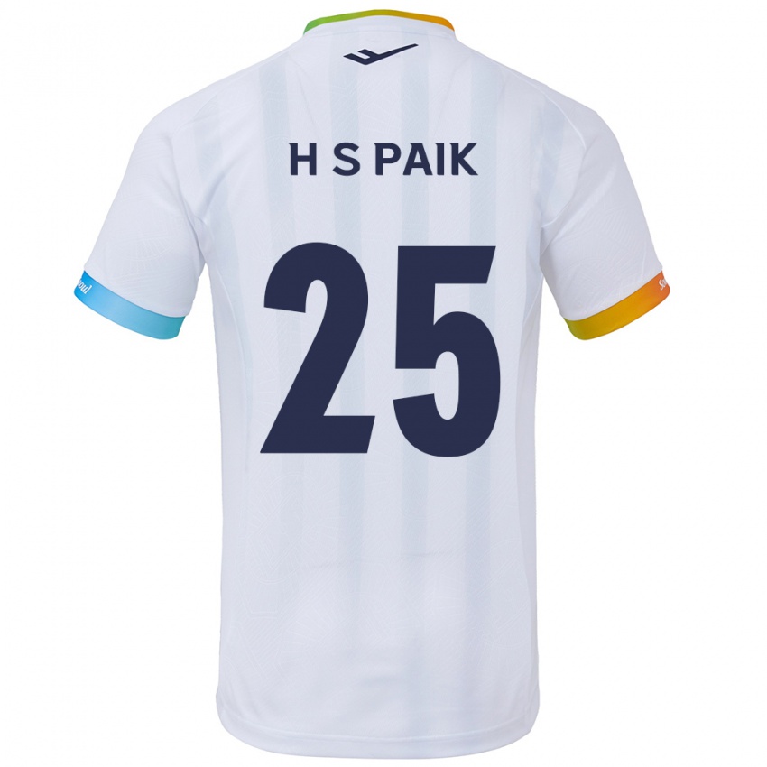 Niño Camiseta Sang-Hoon Paik #25 Blanco Azul 2ª Equipación 2024/25 La Camisa Argentina