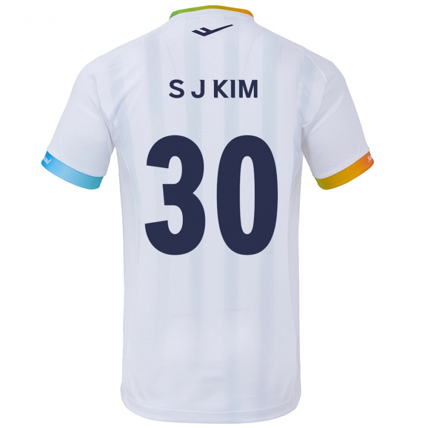 Niño Camiseta Ju-Sung Kim #30 Blanco Azul 2ª Equipación 2024/25 La Camisa Argentina