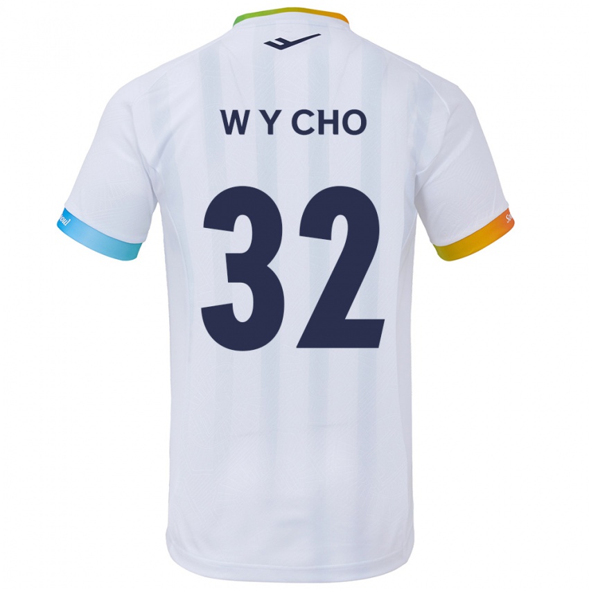 Niño Camiseta Young-Wook Cho #32 Blanco Azul 2ª Equipación 2024/25 La Camisa Argentina